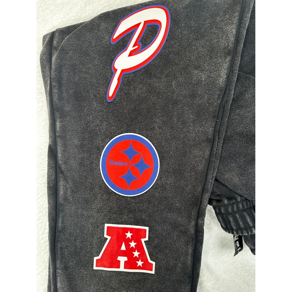 New Era Pittsburgh Steelers NFL Acid Wash Fleece Sweatpants Black Mens Small NWT - Picture 3 of 8